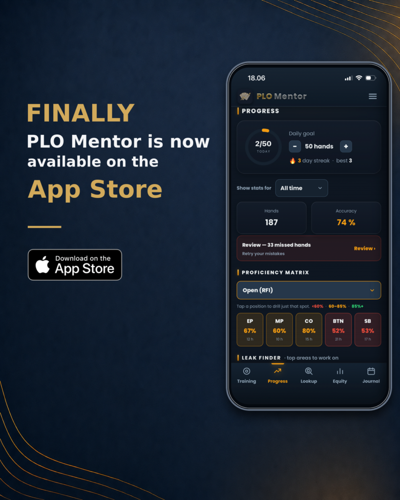 Plo poker training in iPhone